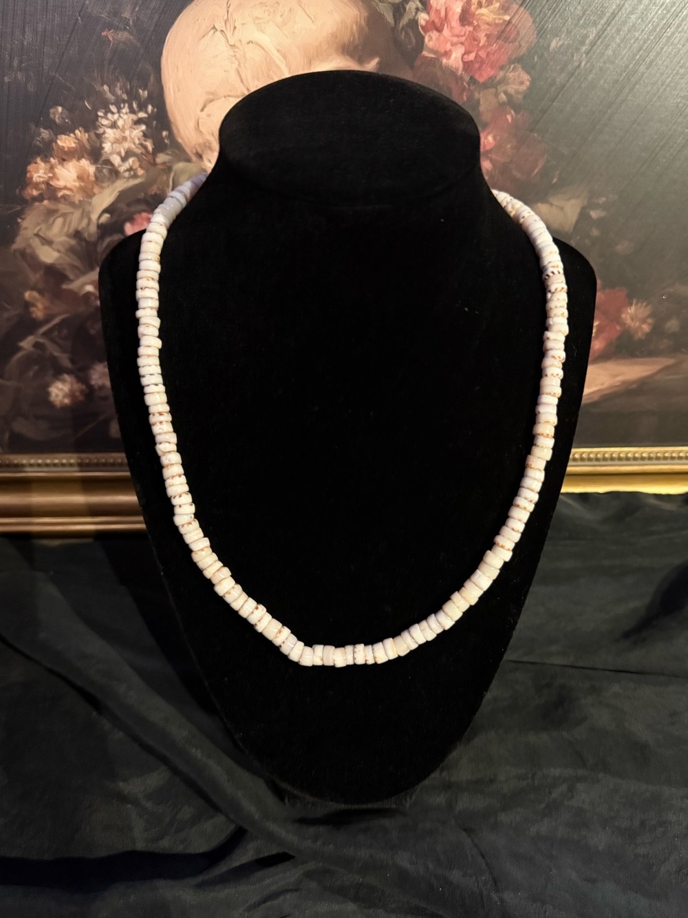 Vintage Handmade White Beaded Necklace
